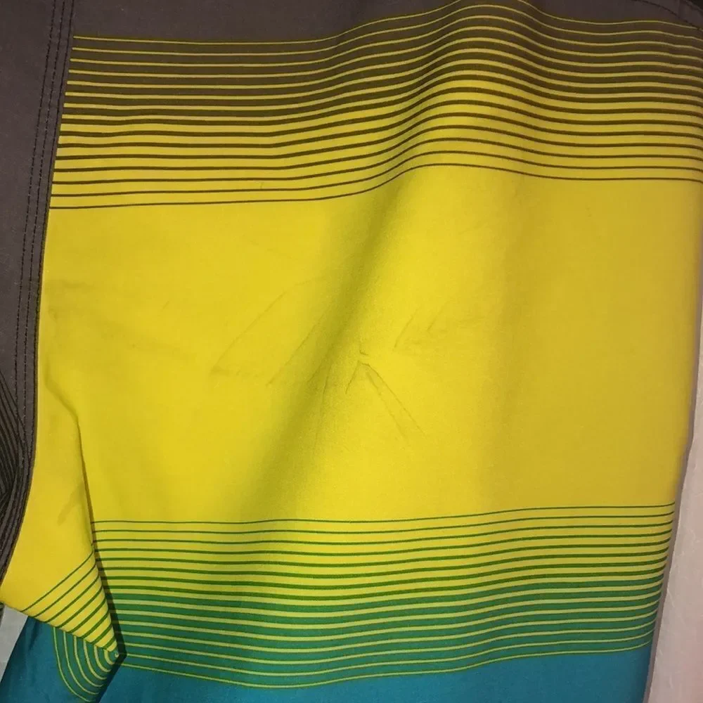 Billabong L ZeroGravityPlatinum Stretch Board Shorts Blue Yellow Gray